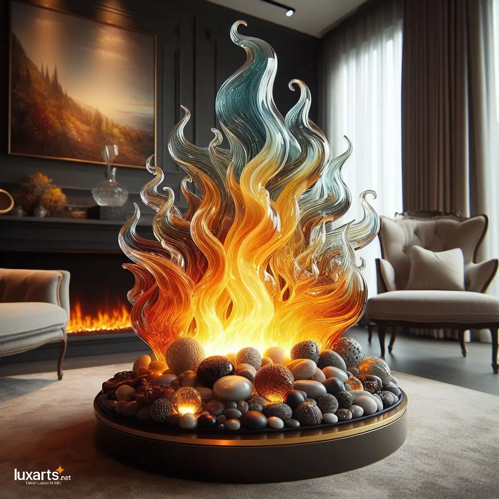 Mesmerizing Ambiance: Glass Flames Fireplace for Modern Elegance luxarts flames glass fireplace 11