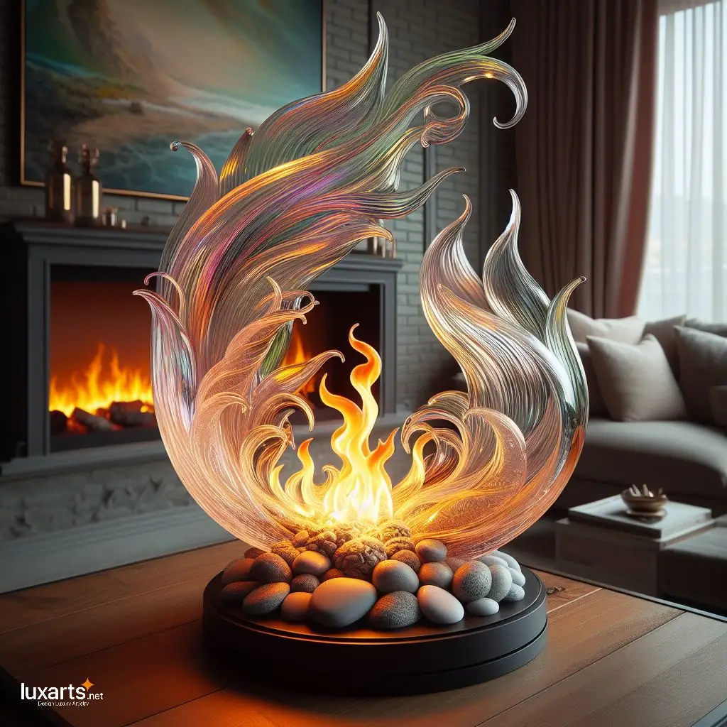 Mesmerizing Ambiance: Glass Flames Fireplace for Modern Elegance luxarts flames glass fireplace 2