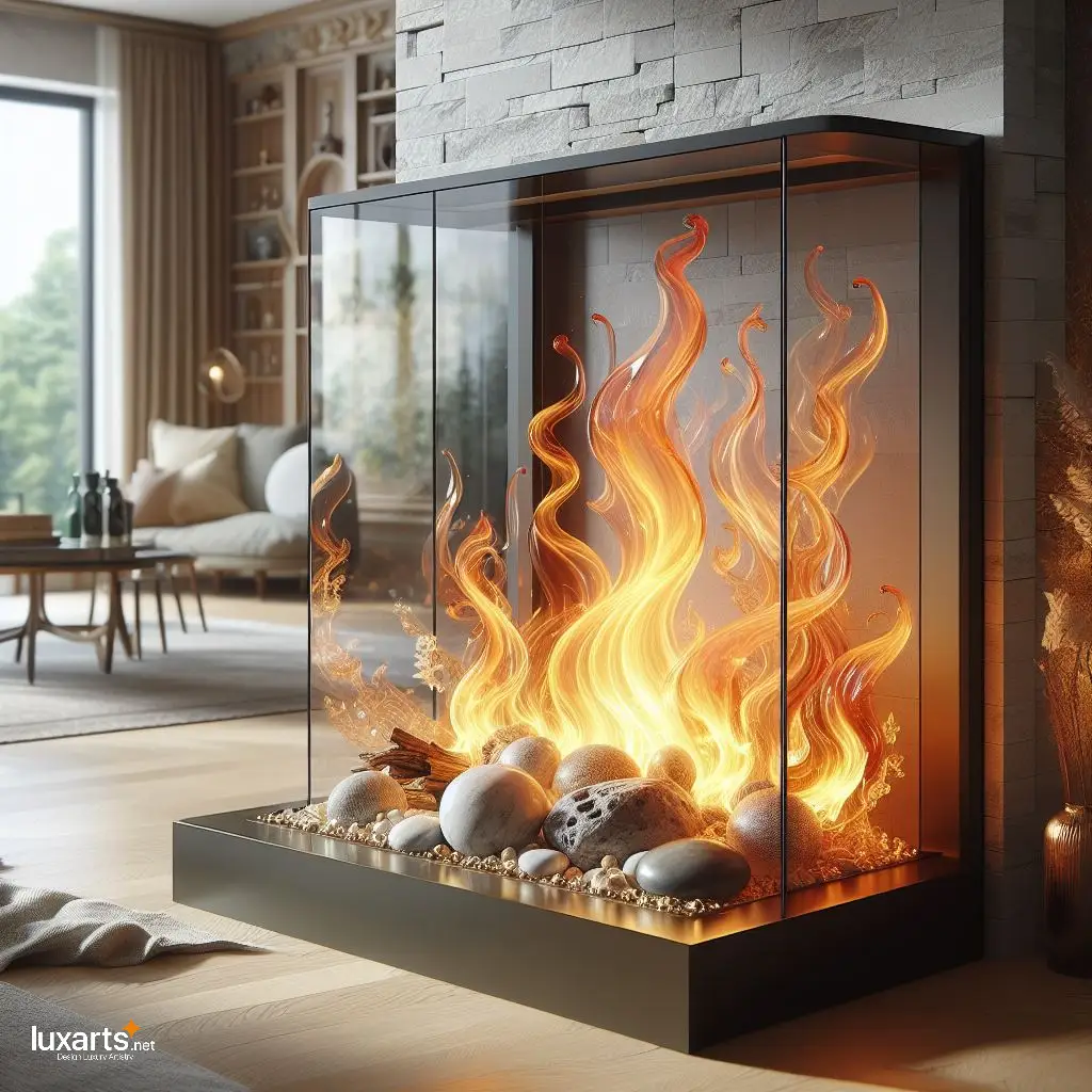 Mesmerizing Ambiance: Glass Flames Fireplace for Modern Elegance luxarts flames glass fireplace 3