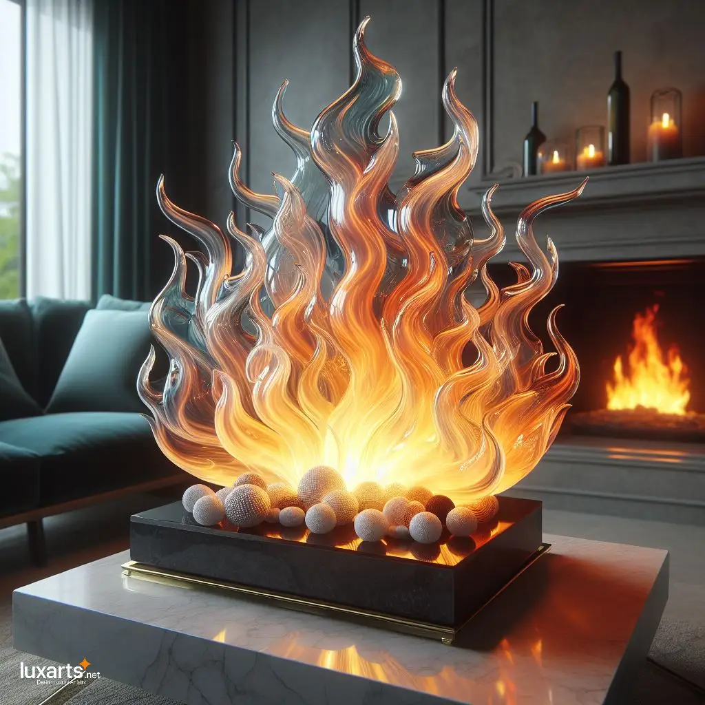 Mesmerizing Ambiance: Glass Flames Fireplace for Modern Elegance luxarts flames glass fireplace 4