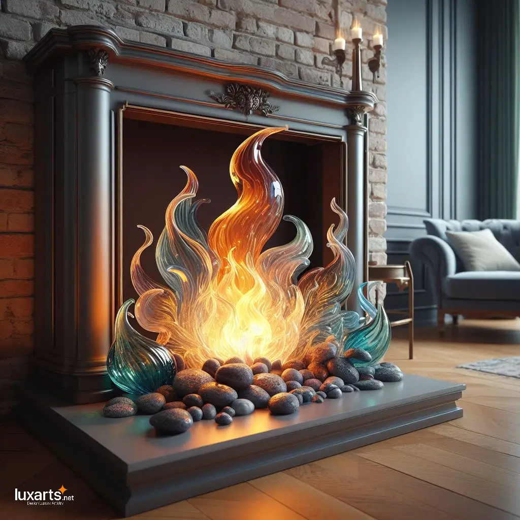 Mesmerizing Ambiance: Glass Flames Fireplace for Modern Elegance luxarts flames glass fireplace 5
