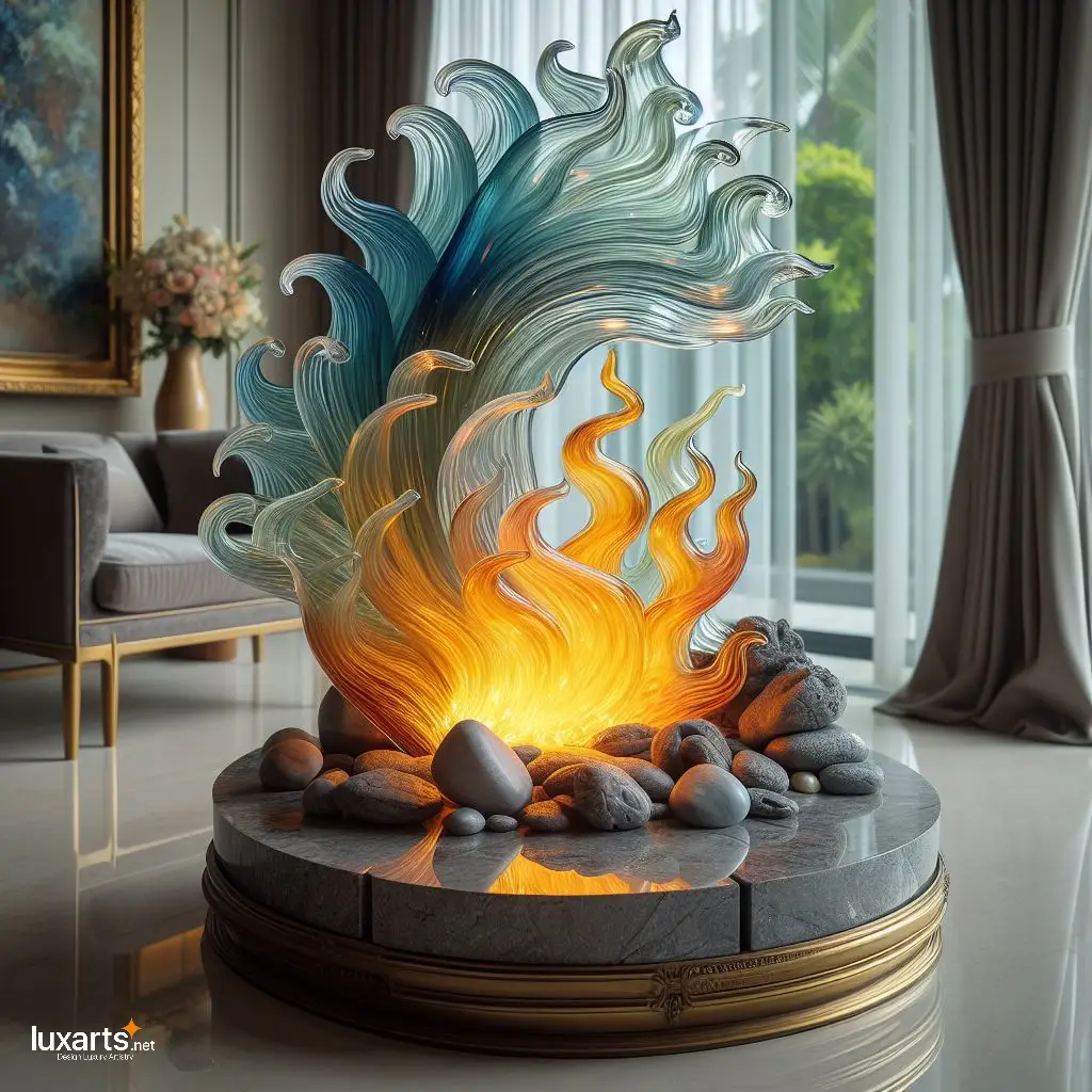 Mesmerizing Ambiance: Glass Flames Fireplace for Modern Elegance luxarts flames glass fireplace 6