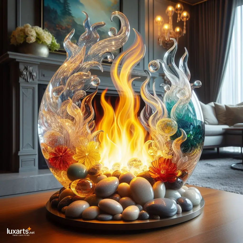 Mesmerizing Ambiance: Glass Flames Fireplace for Modern Elegance luxarts flames glass fireplace 8