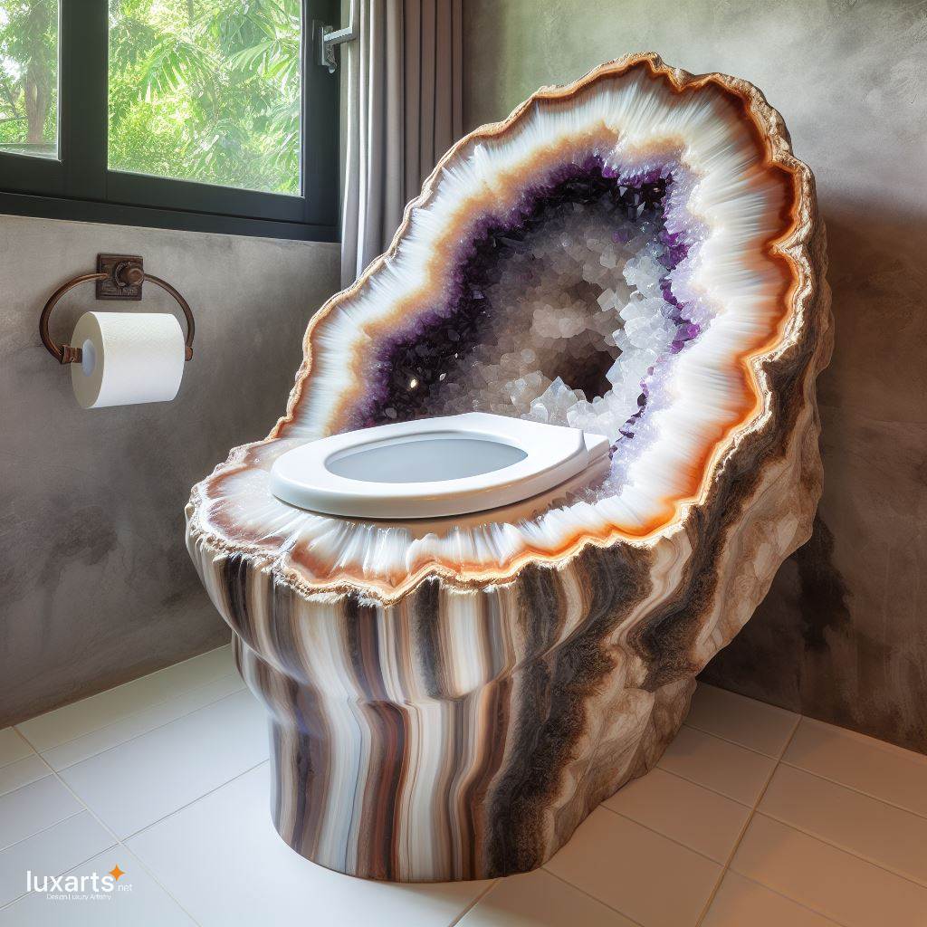 Elevate Your Bathroom with Elegance: The Geode Crystal Toilet luxarts geode crystal toilet 10