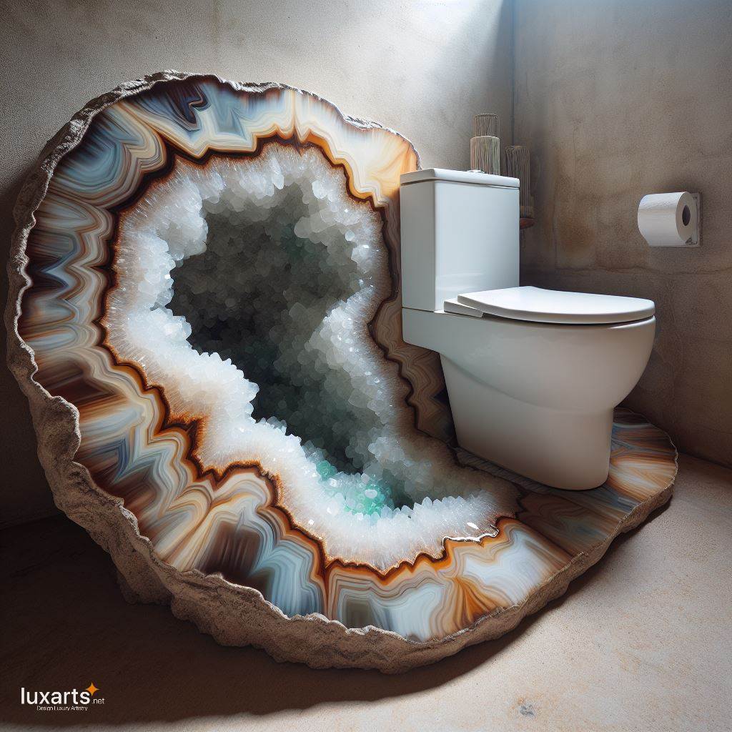 Elevate Your Bathroom with Elegance: The Geode Crystal Toilet luxarts geode crystal toilet 2