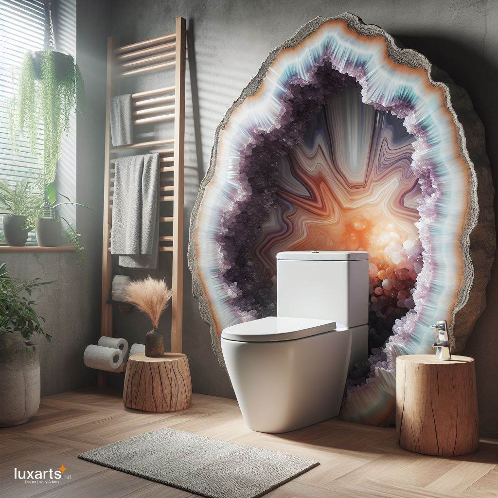 Elevate Your Bathroom with Elegance: The Geode Crystal Toilet luxarts geode crystal toilet 3