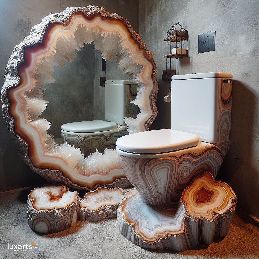 Elevate Your Bathroom with Elegance: The Geode Crystal Toilet luxarts geode crystal toilet 4