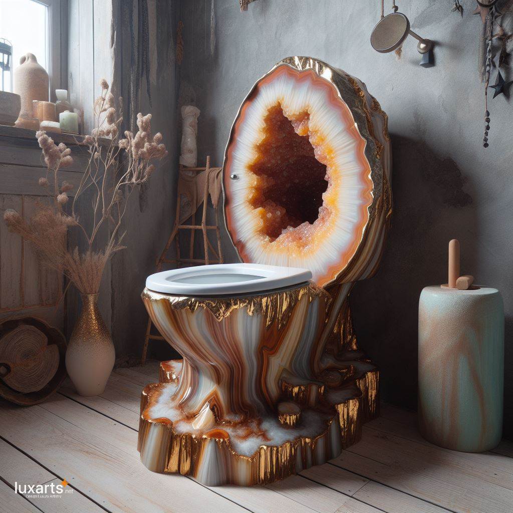 Elevate Your Bathroom with Elegance: The Geode Crystal Toilet luxarts geode crystal toilet 5