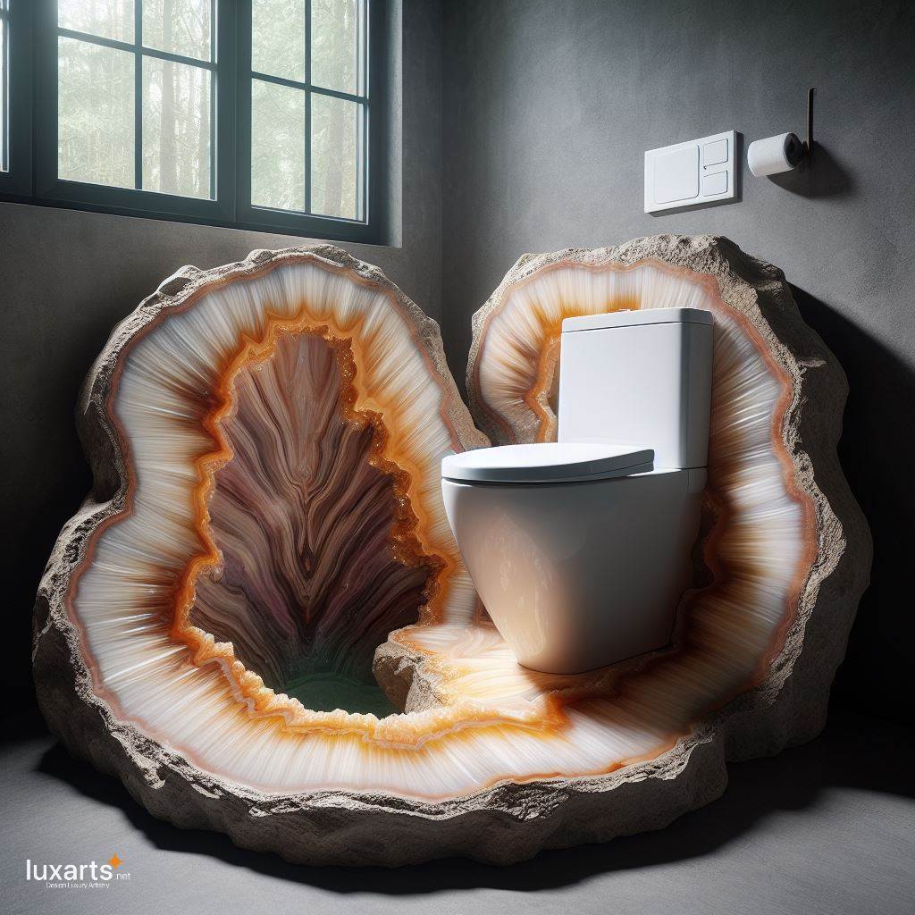Elevate Your Bathroom with Elegance: The Geode Crystal Toilet luxarts geode crystal toilet 6