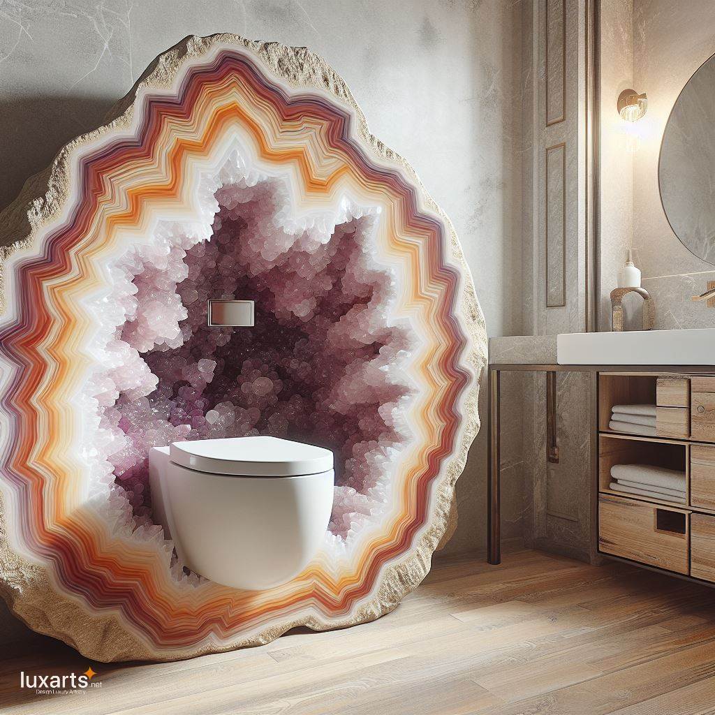 Elevate Your Bathroom with Elegance: The Geode Crystal Toilet luxarts geode crystal toilet 7