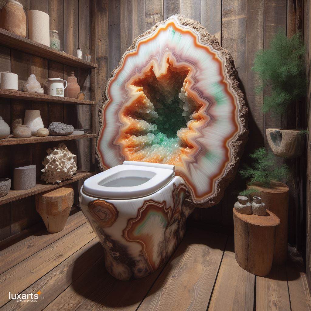 Elevate Your Bathroom with Elegance: The Geode Crystal Toilet luxarts geode crystal toilet 8