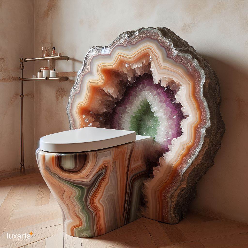 Elevate Your Bathroom with Elegance: The Geode Crystal Toilet luxarts geode crystal toilet 9