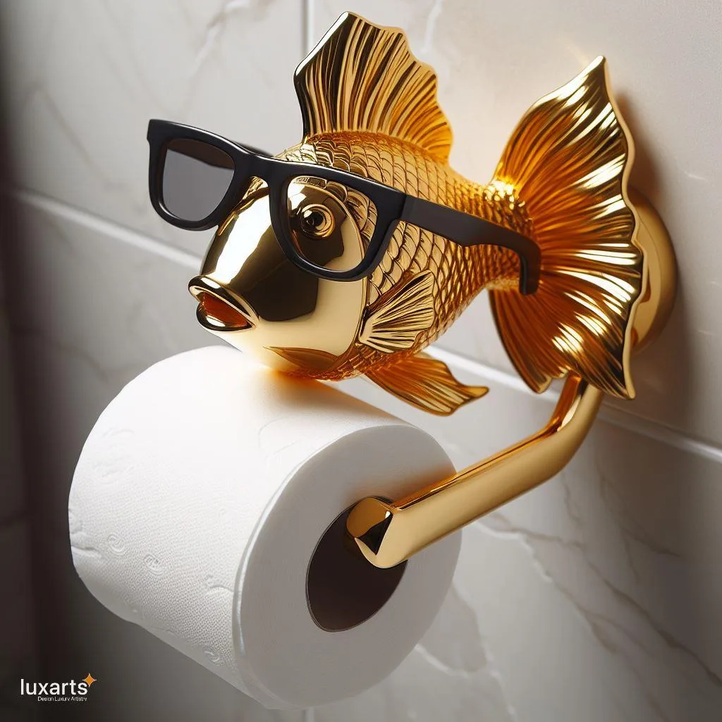 Pawsitively Adorable: Transform Your Bathroom with a Pet-Inspired Toilet Paper Holder luxarts goldfish shaped toilet paper holder 1 jpg