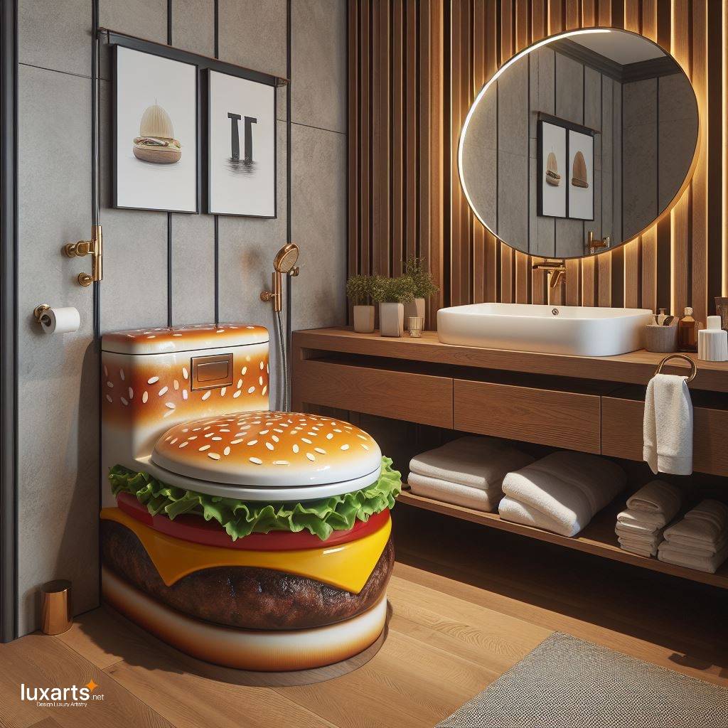 Unconventional Charm: The Hamburger-Shaped Toilet luxarts hamburger toilet 1