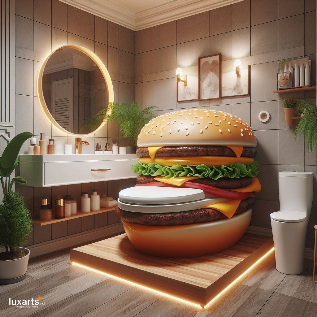 Unconventional Charm: The Hamburger-Shaped Toilet luxarts hamburger toilet 5