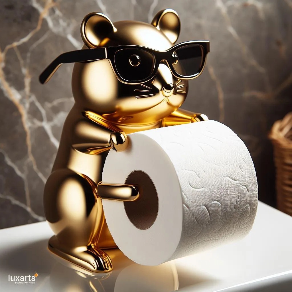 Pawsitively Adorable: Transform Your Bathroom with a Pet-Inspired Toilet Paper Holder luxarts hamster shaped toilet paper holder 2 jpg