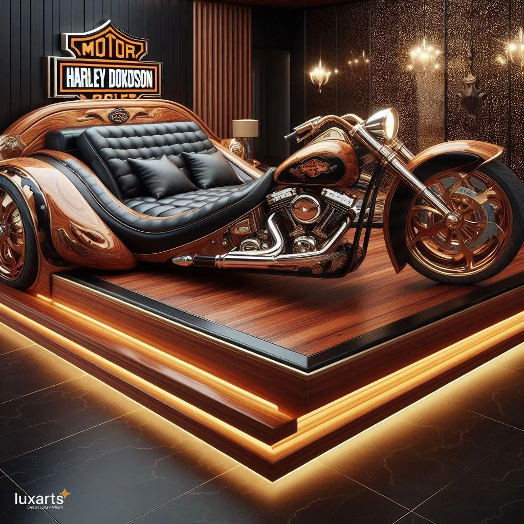 Ride into Dreamland: The Harley Davidson-Inspired Bed for Motorcycle Enthusiasts luxarts harley davidson inspired bed 3 jpg