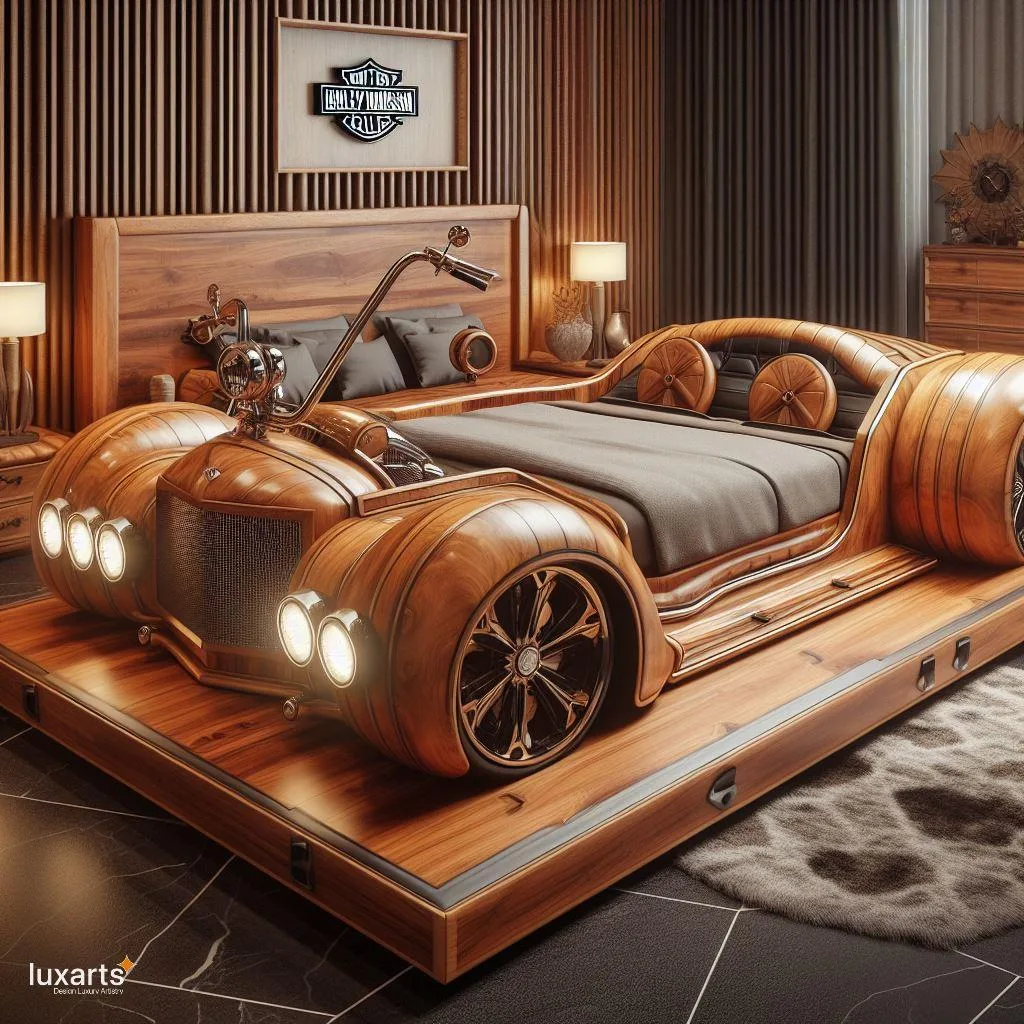 Ride into Dreamland: The Harley Davidson-Inspired Bed for Motorcycle Enthusiasts luxarts harley davidson inspired bed 4 jpg