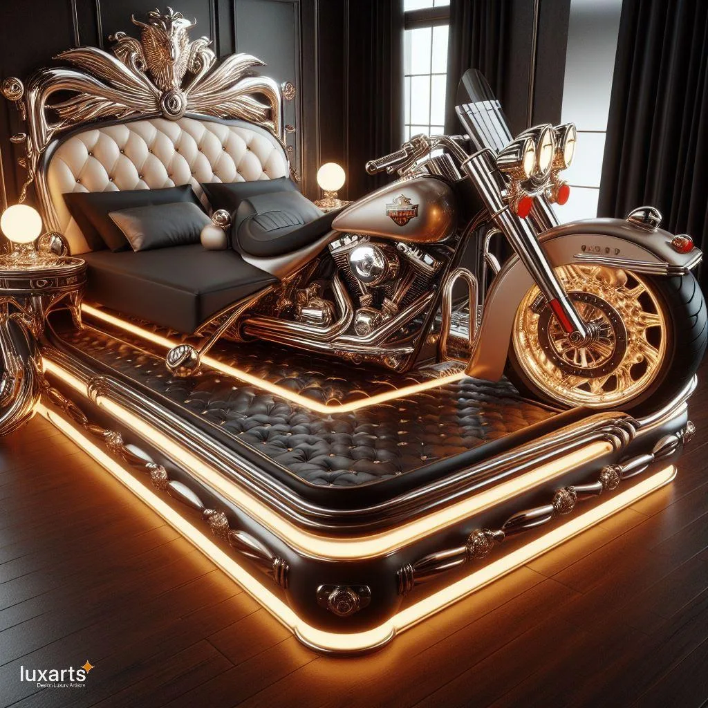 Ride into Dreamland: The Harley Davidson-Inspired Bed for Motorcycle Enthusiasts luxarts harley davidson inspired bed 5 jpg