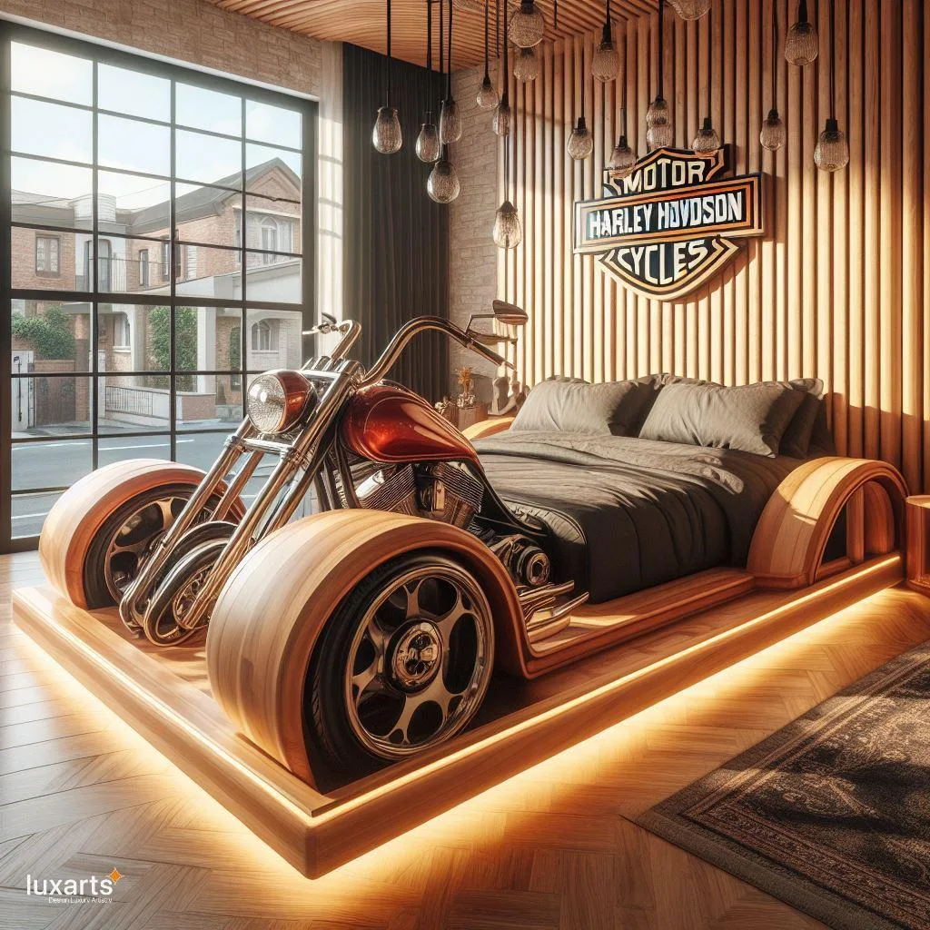 Ride into Dreamland: The Harley Davidson-Inspired Bed for Motorcycle Enthusiasts luxarts harley davidson inspired bed 8 jpg