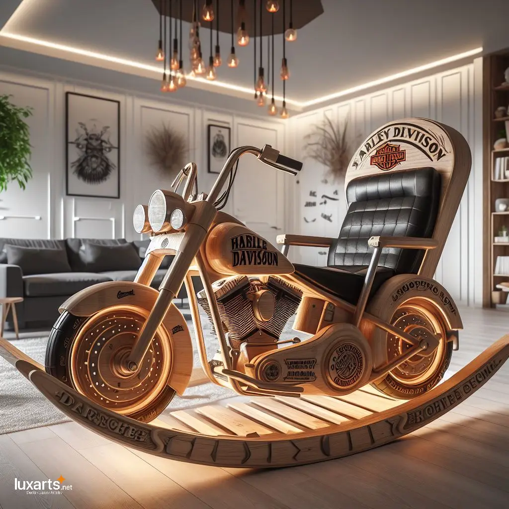 Harley Davidson Rocking Chair: Ride into Relaxation with Biker-Inspired Comfort luxarts harley davidson rocking chair 4
