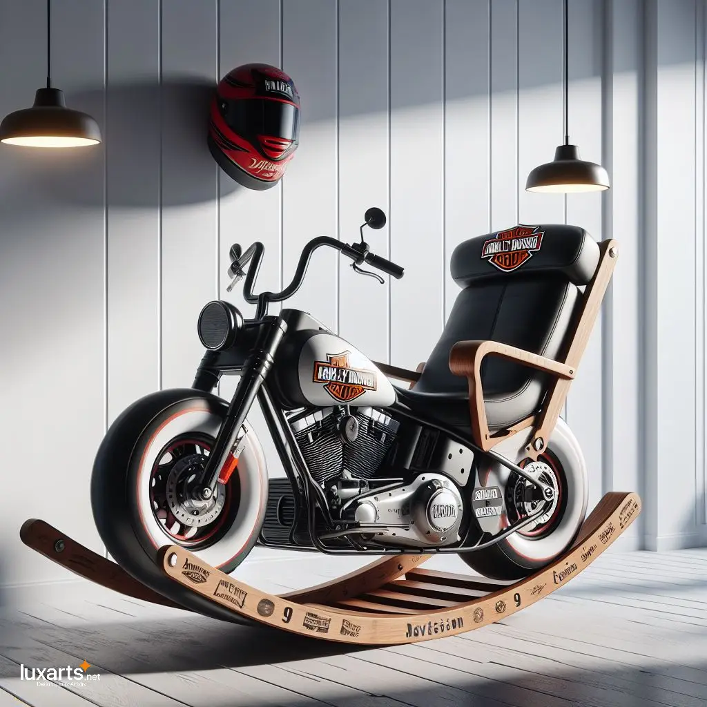 Harley Davidson Rocking Chair: Ride into Relaxation with Biker-Inspired Comfort luxarts harley davidson rocking chair 7