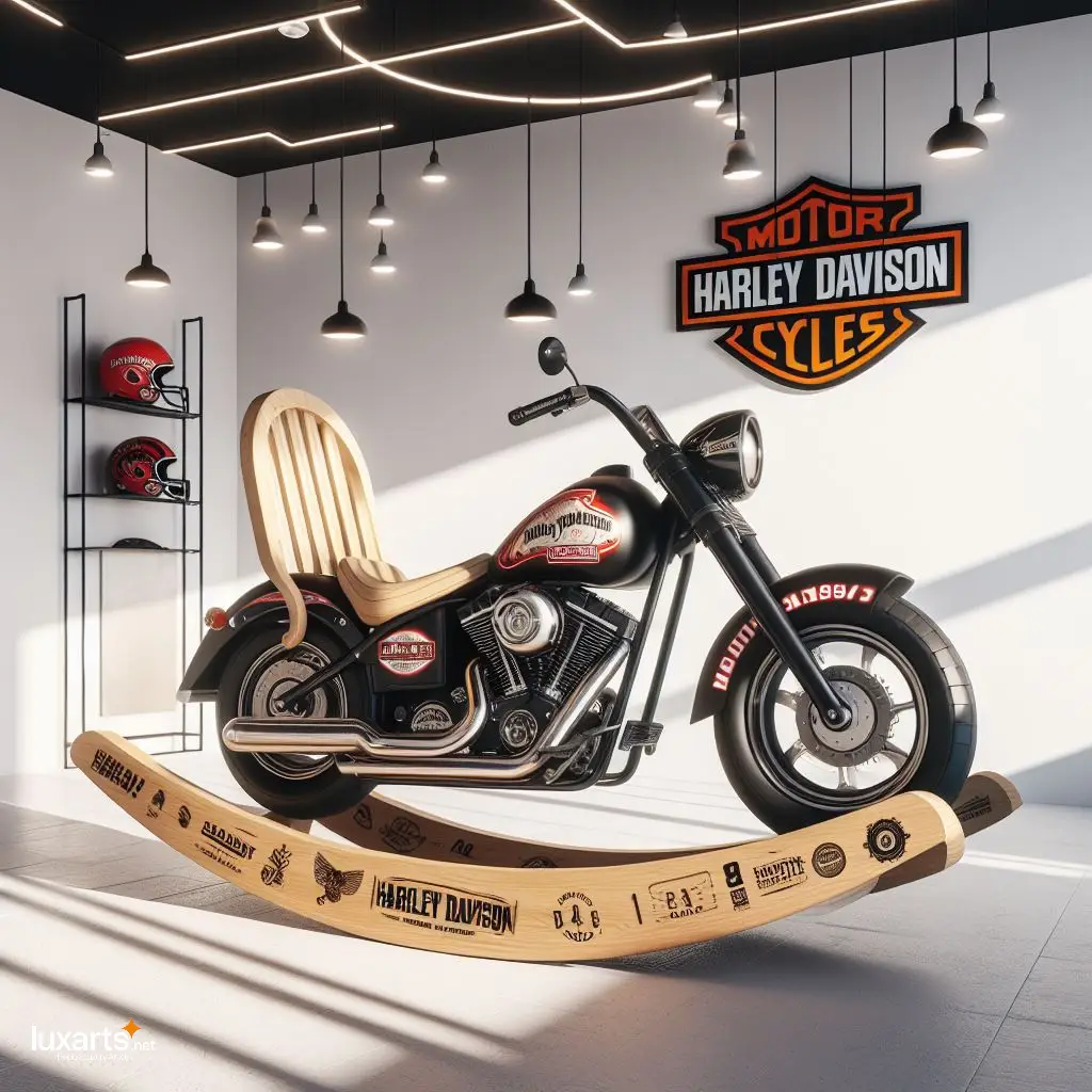 Harley Davidson Rocking Chair: Ride into Relaxation with Biker-Inspired Comfort luxarts harley davidson rocking chair 9