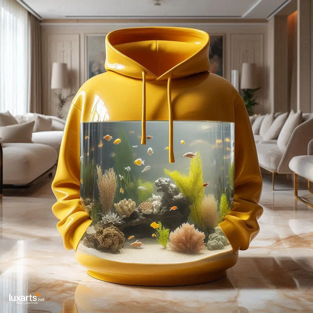 Hoodie-Shaped Aquarium: Unique Underwater Décor for Fashionable Fish luxarts hoodie aquarium 10