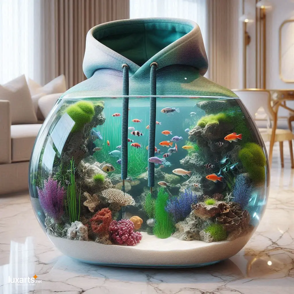 Hoodie-Shaped Aquarium: Unique Underwater Décor for Fashionable Fish luxarts hoodie aquarium 12
