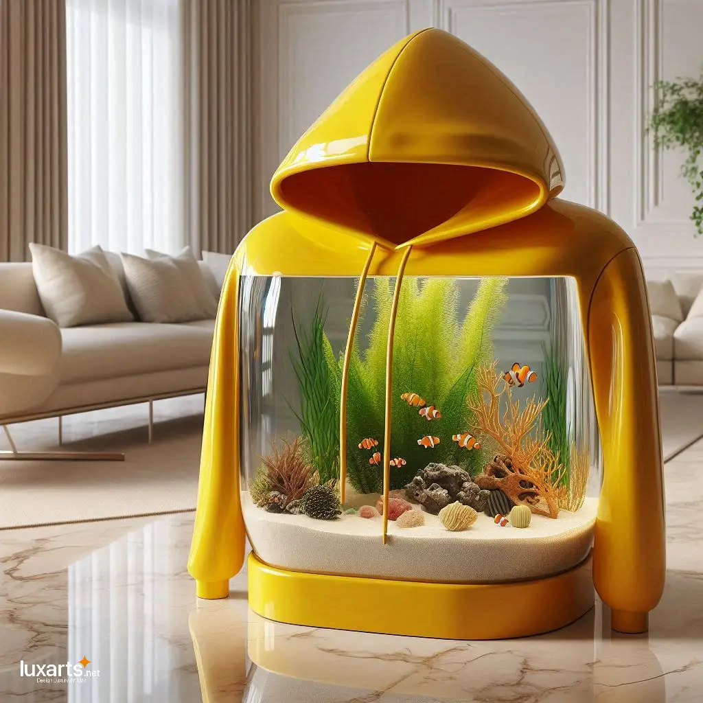 Hoodie-Shaped Aquarium: Unique Underwater Décor for Fashionable Fish luxarts hoodie aquarium 2