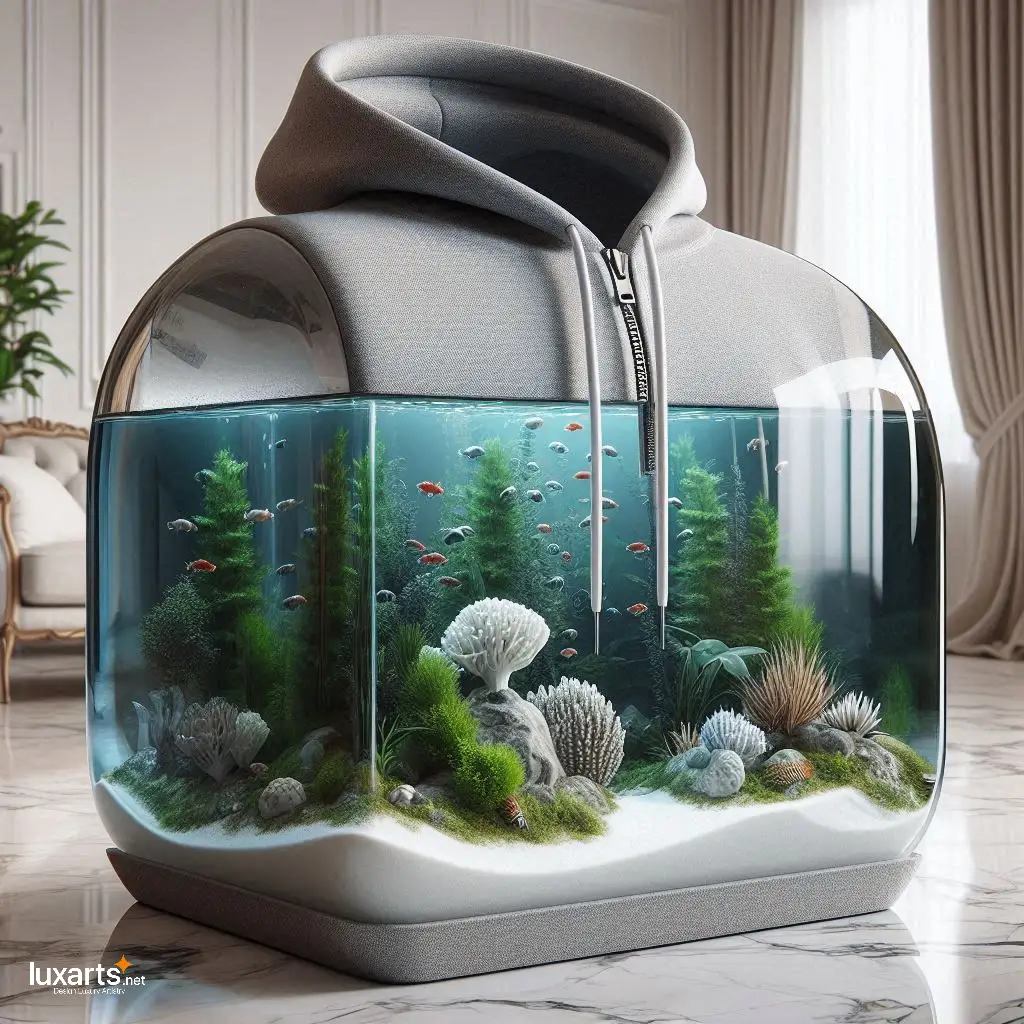 Hoodie-Shaped Aquarium: Unique Underwater Décor for Fashionable Fish luxarts hoodie aquarium 3