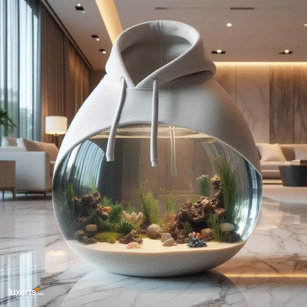 Hoodie-Shaped Aquarium: Unique Underwater Décor for Fashionable Fish luxarts hoodie aquarium 4
