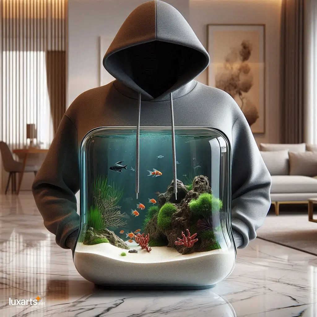Hoodie-Shaped Aquarium: Unique Underwater Décor for Fashionable Fish luxarts hoodie aquarium 5