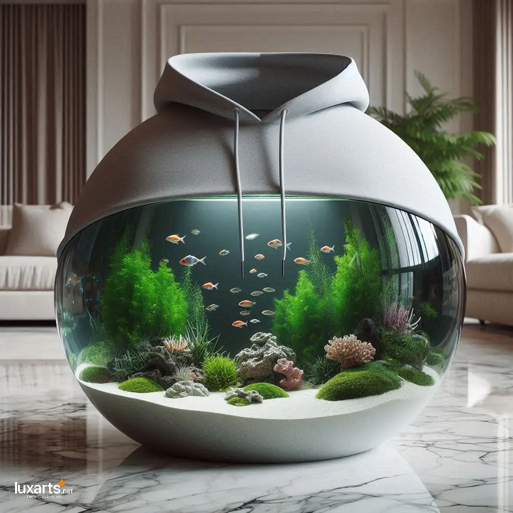 Hoodie-Shaped Aquarium: Unique Underwater Décor for Fashionable Fish luxarts hoodie aquarium 6