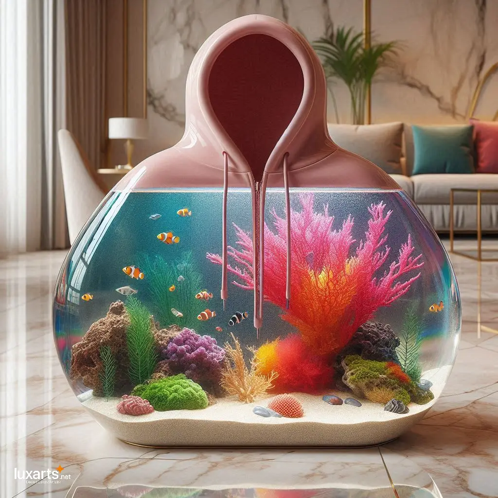 Hoodie-Shaped Aquarium: Unique Underwater Décor for Fashionable Fish luxarts hoodie aquarium 7