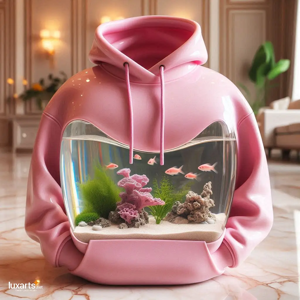 Hoodie-Shaped Aquarium: Unique Underwater Décor for Fashionable Fish luxarts hoodie aquarium 8