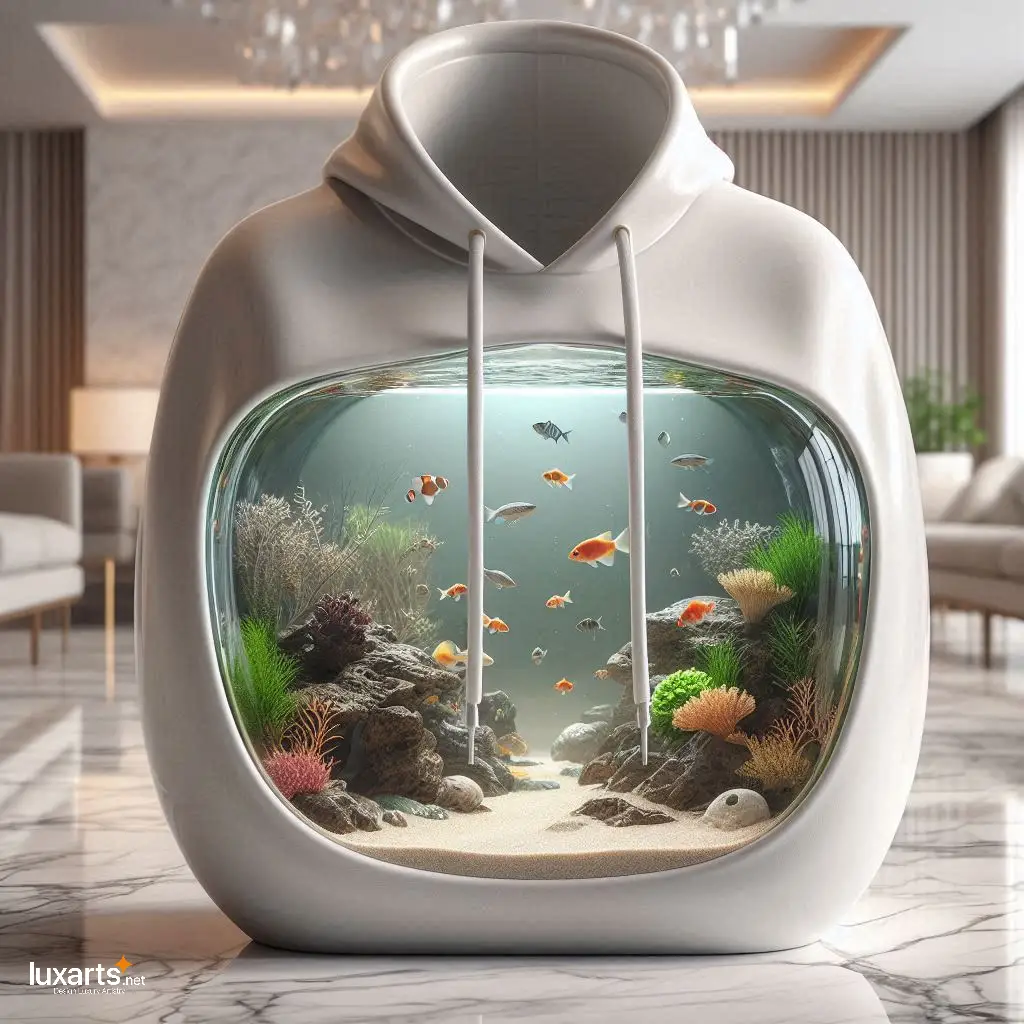 Hoodie-Shaped Aquarium: Unique Underwater Décor for Fashionable Fish luxarts hoodie aquarium 9