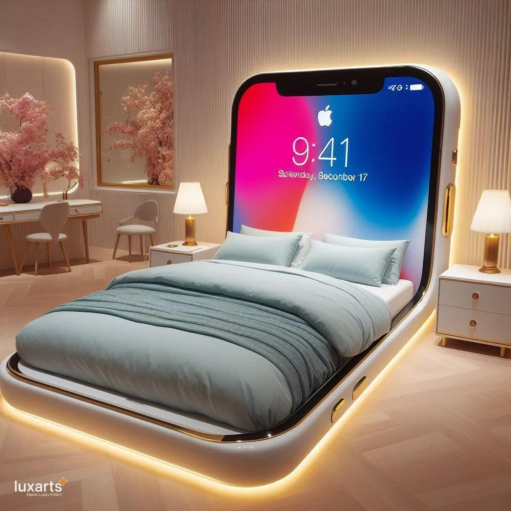 Sleep in Style: iPhone-Inspired Bed for Tech Enthusiasts luxarts iphone inspired bed 0 jpg