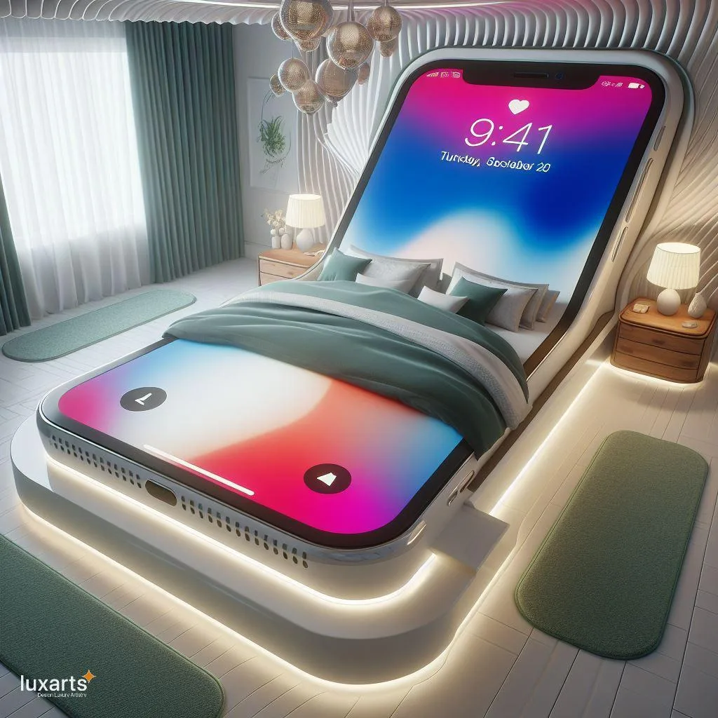 Sleep in Style: iPhone-Inspired Bed for Tech Enthusiasts luxarts iphone inspired bed 1 jpg