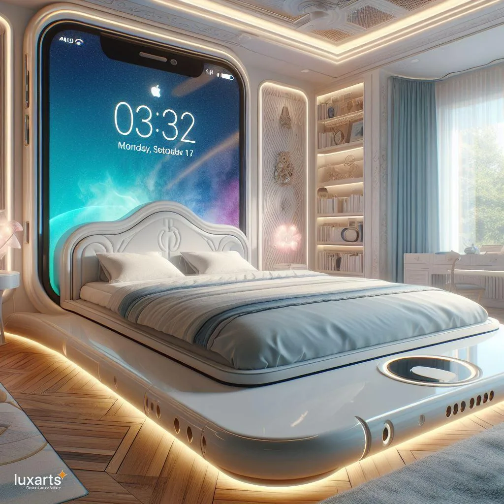 Sleep in Style: iPhone-Inspired Bed for Tech Enthusiasts luxarts iphone inspired bed 2 jpg