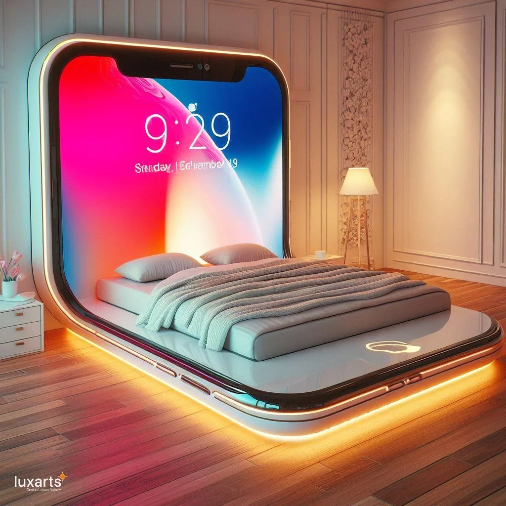 Sleep in Style: iPhone-Inspired Bed for Tech Enthusiasts luxarts iphone inspired bed 5 jpg