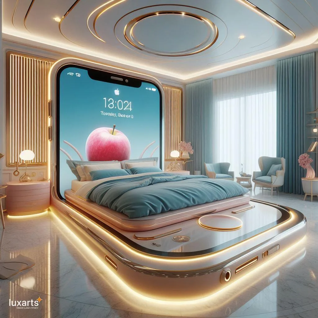 Sleep in Style: iPhone-Inspired Bed for Tech Enthusiasts luxarts iphone inspired bed 6 jpg