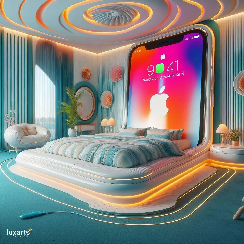 Sleep in Style: iPhone-Inspired Bed for Tech Enthusiasts luxarts iphone inspired bed 7 jpg