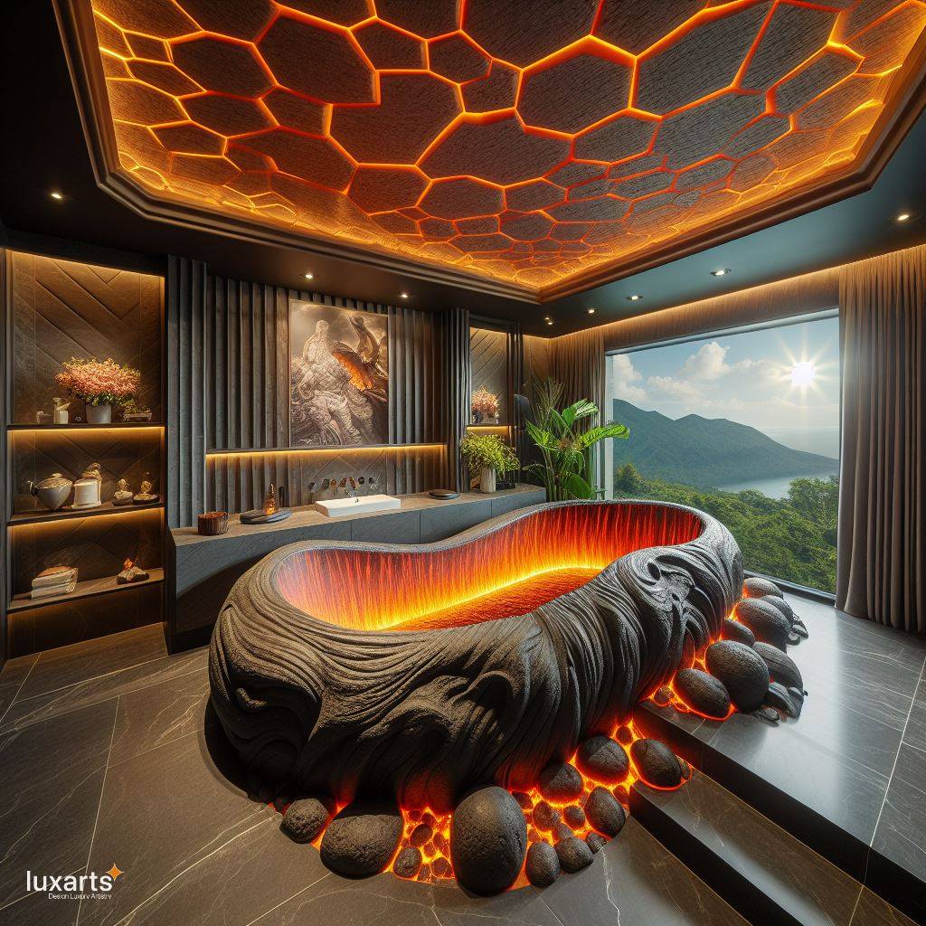 Immerse Yourself in Luxury: The Lava-Inspired Bathtub Experience luxarts lava inspired bathtub 9