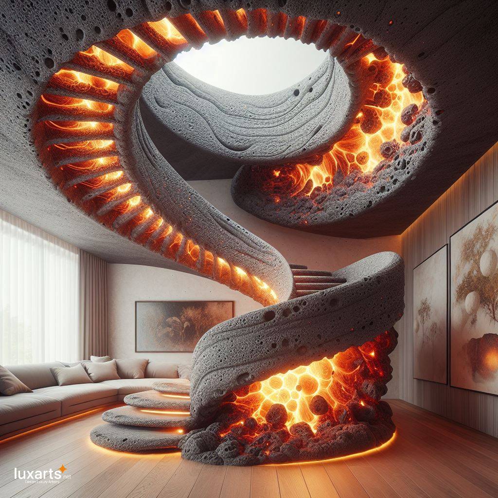 The Lava Spiral Staircase: Embrace Elemental Majesty luxarts lava spiral staircase 1