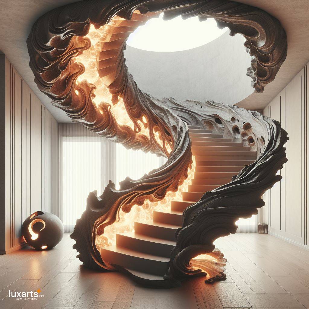The Lava Spiral Staircase: Embrace Elemental Majesty luxarts lava spiral staircase 4