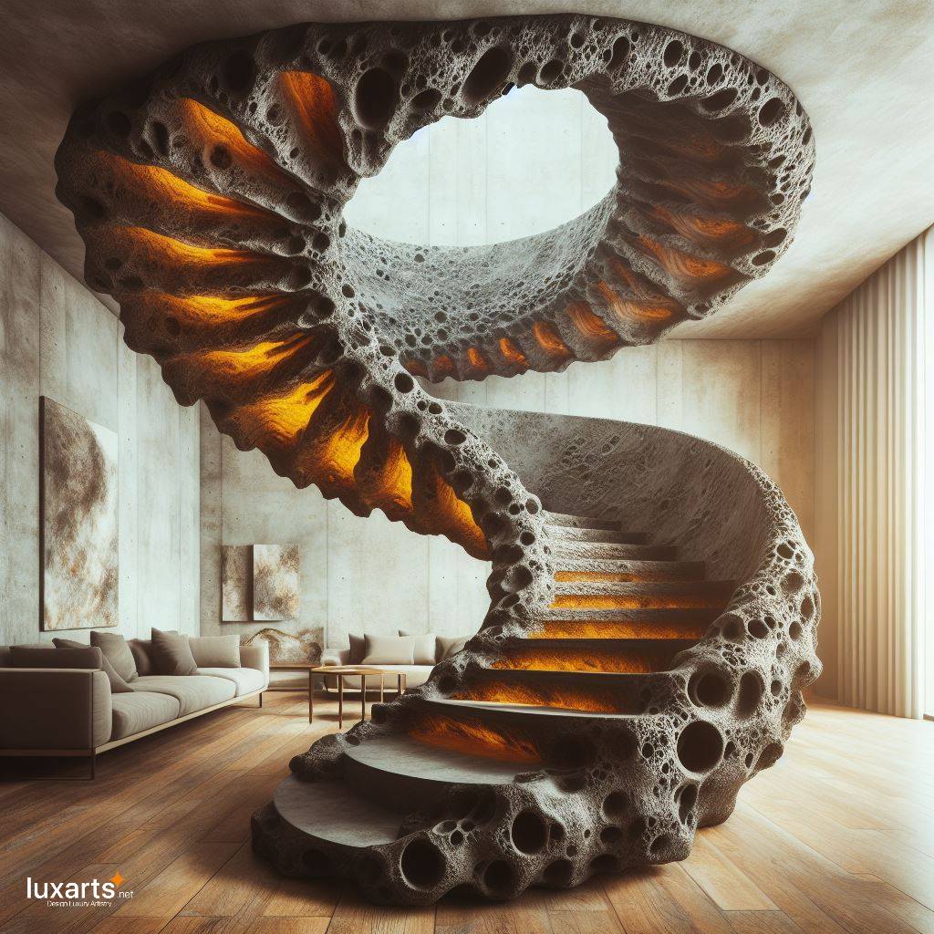 The Lava Spiral Staircase: Embrace Elemental Majesty luxarts lava spiral staircase 5
