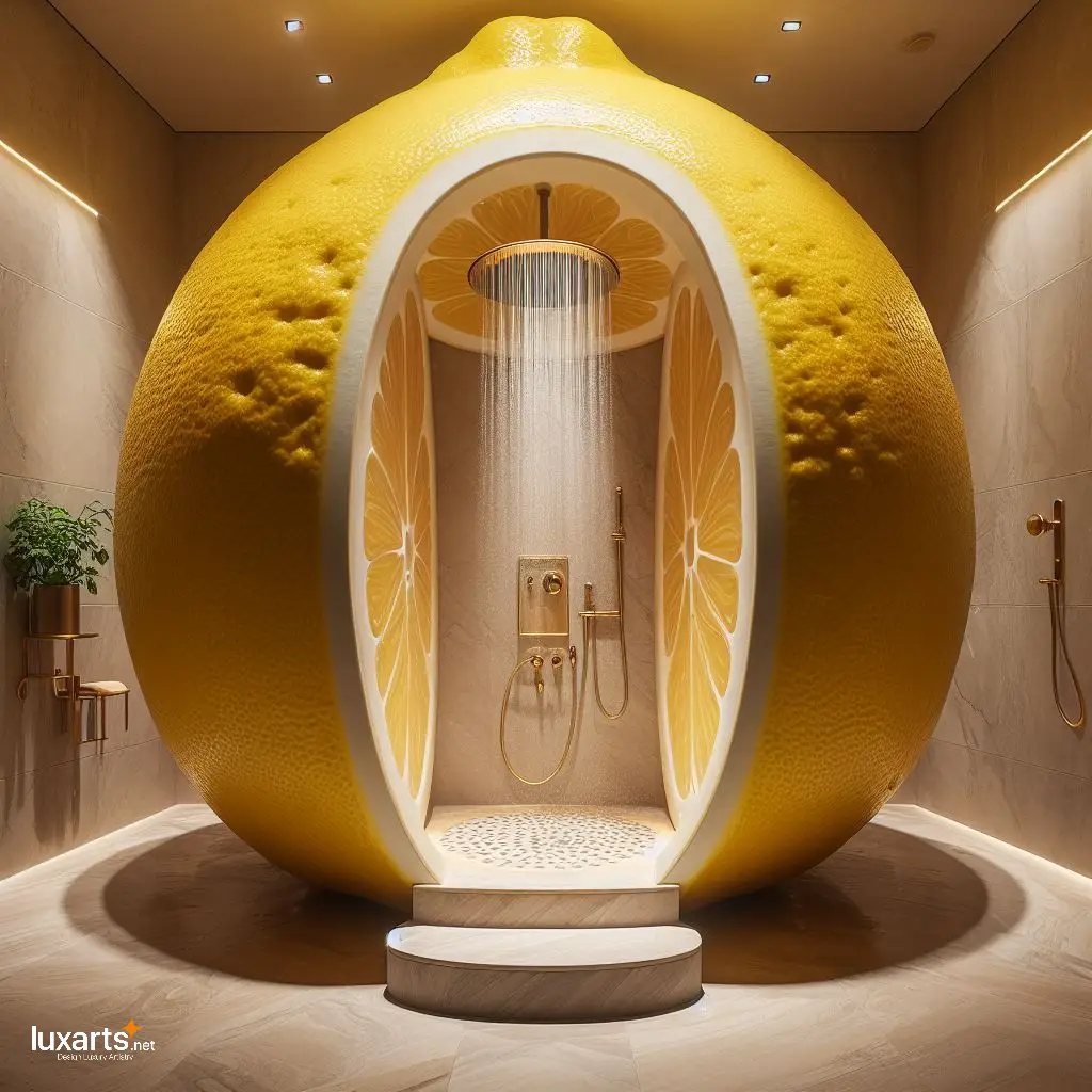 Lemon Shaped Standing Shower: Refresh Your Bathroom with Zesty Style luxarts lemon shaped standing shower 4