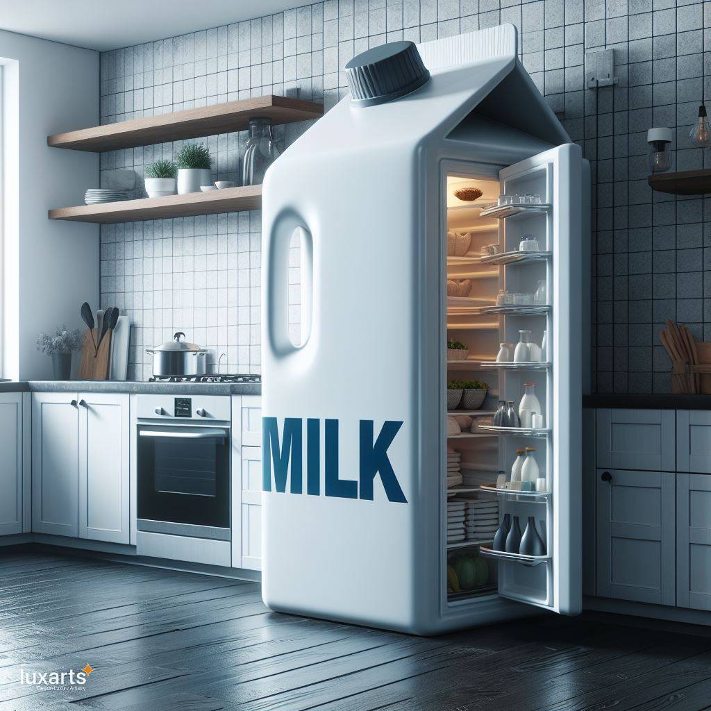 Milk Carton Shaped Fridge: Whimsy and Functionality Combined luxarts milk carton fridge 0