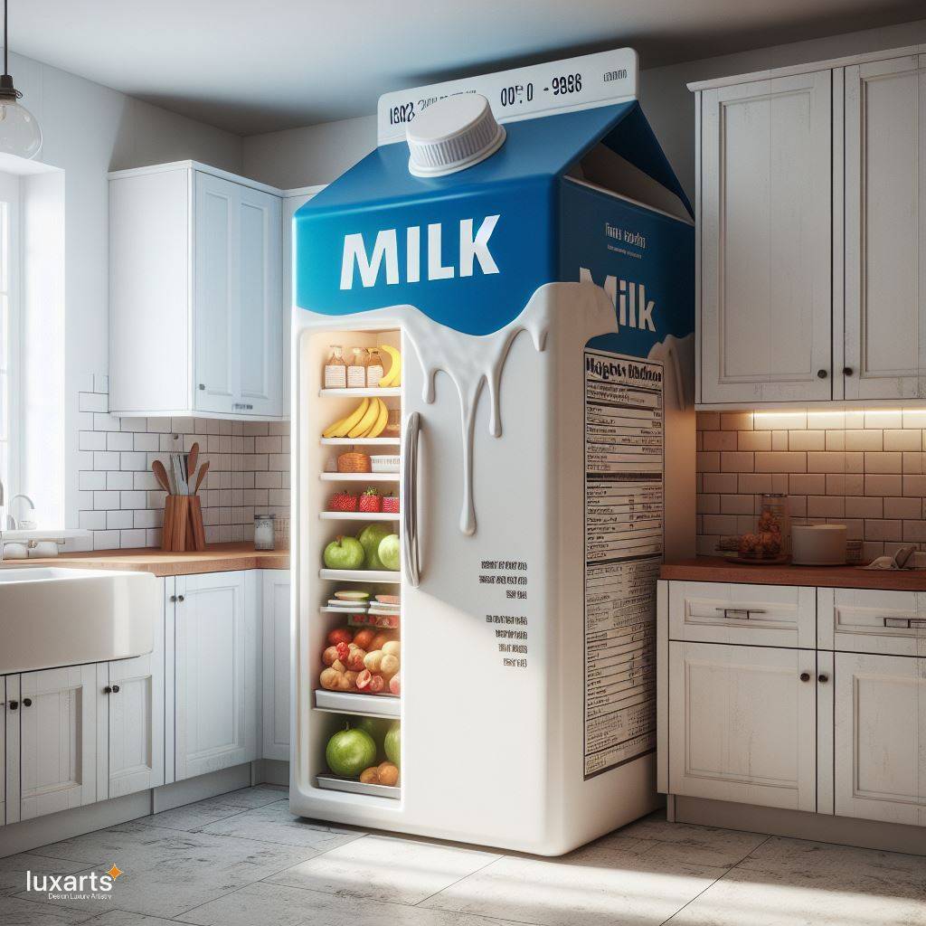 Milk Carton Shaped Fridge: Whimsy and Functionality Combined luxarts milk carton fridge 4